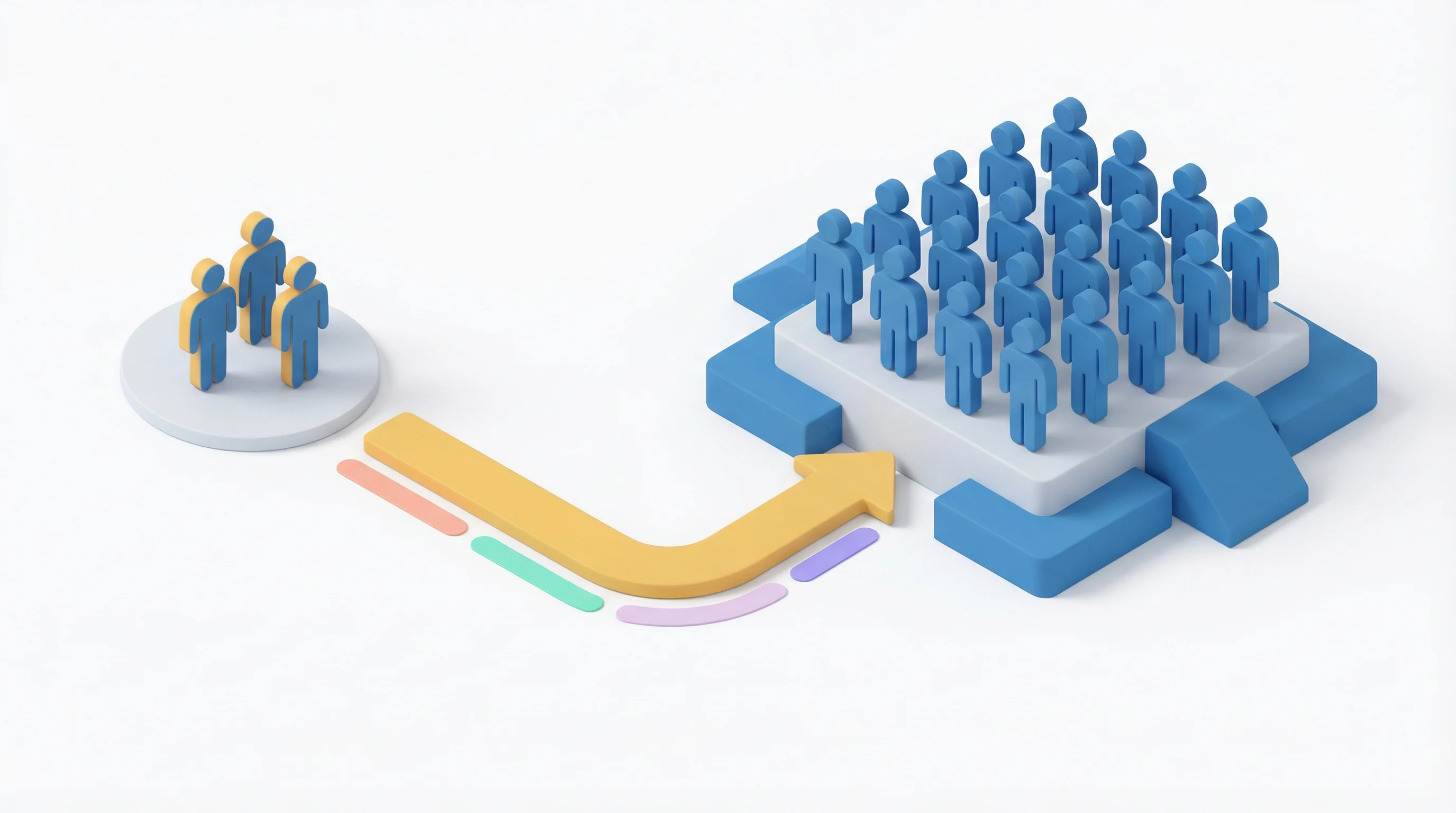 Small team growing into a larger organized team